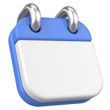 Boş takvim. Üç boyutlu takvim. 3B illüstrasyon.