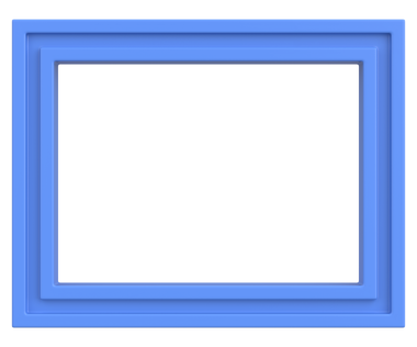 Resim çerçevesi. Manzara çerçevesi. 3B illüstrasyon.