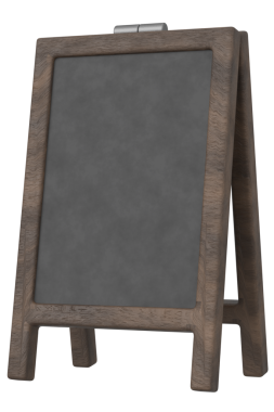 Bir Gıda Ekran Tahtasının 3B Görünümü.