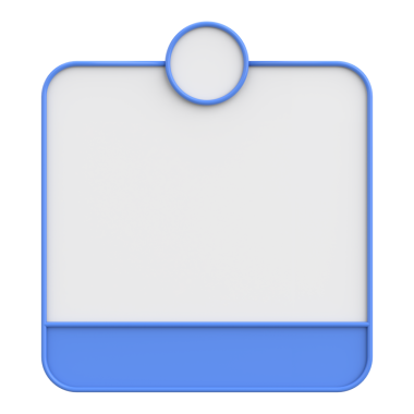 Diyalog kutusunun 3 boyutlu çizimi. Bildirim kutusu.