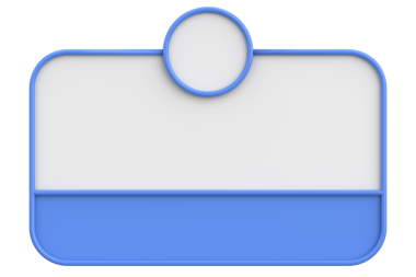 Diyalog kutusunun 3 boyutlu çizimi. Bildirim kutusu.