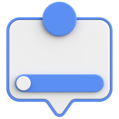 Diyalog kutusunun 3 boyutlu çizimi. Bildirim kutusu.