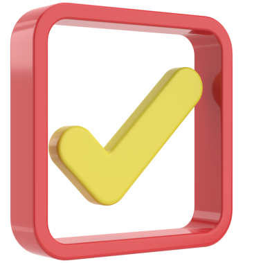 3 boyutlu onay kutusu. İşaretle. 3B illüstrasyon.