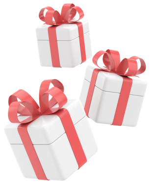 Üç boyutlu hediye kutusu. 3B illüstrasyon.