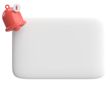 Üç boyutlu uyarı kutusu. 3B illüstrasyon.