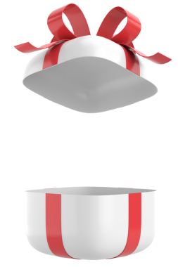 Hediye Kutusu açıldı. Üç boyutlu hediye kutusu. 3B illüstrasyon.