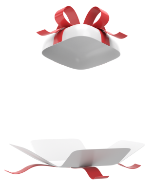 Hediye Kutusu açıldı. Üç boyutlu hediye kutusu. 3B illüstrasyon.