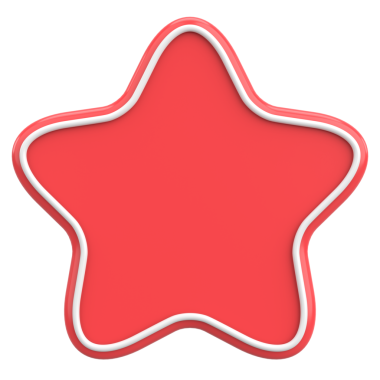 Yıldız Şekli Fiyat Etiketi. 3B illüstrasyon.