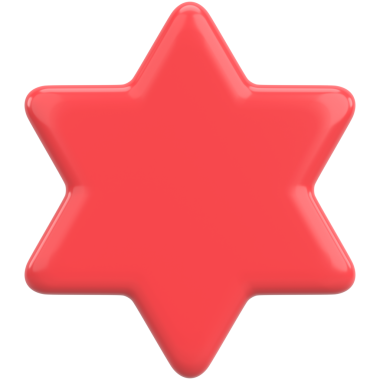 Üç boyutlu yıldız şekli. 3B illüstrasyon.