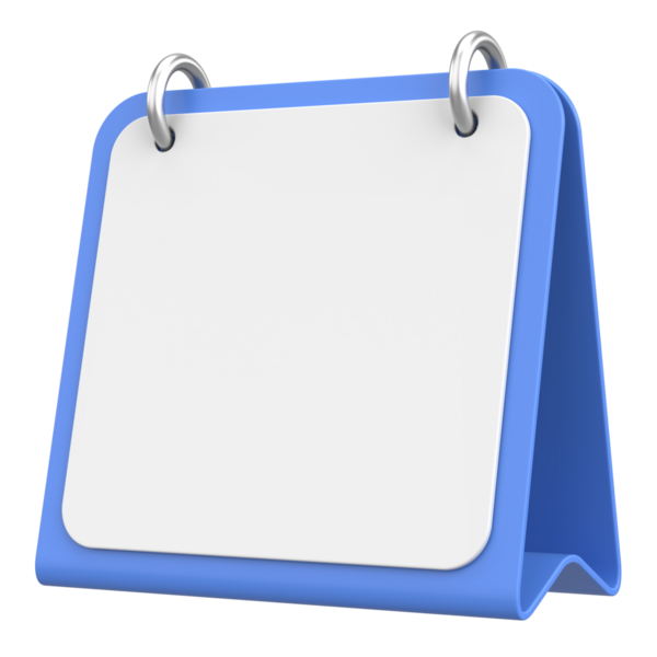 Boş takvim. Üç boyutlu takvim. 3B illüstrasyon.