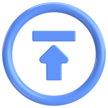 Gönderme düğmesi. Simgeyi yükle. 3B illüstrasyon.