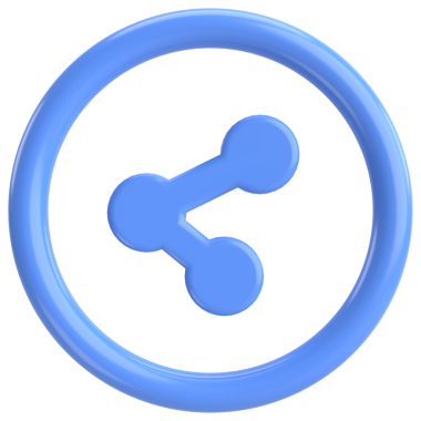 Paylaş düğmesi. Simgeyi paylaş. 3B illüstrasyon.