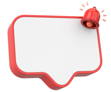 Üç boyutlu uyarı kutusu. 3B illüstrasyon.