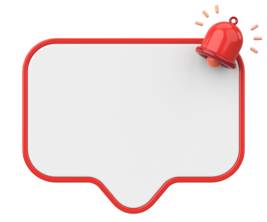 Üç boyutlu uyarı kutusu. 3B illüstrasyon.