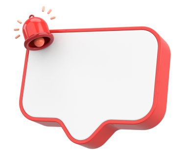 Üç boyutlu uyarı kutusu. 3B illüstrasyon.