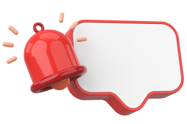 Üç boyutlu uyarı kutusu. 3B illüstrasyon.