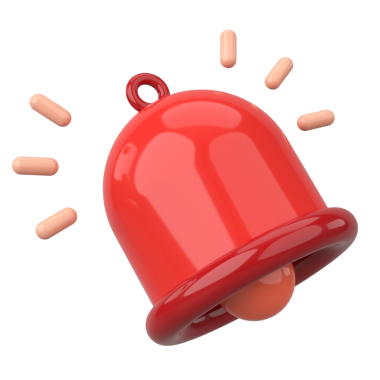 3D Bildirim Simgesi. 3B Görüntü.