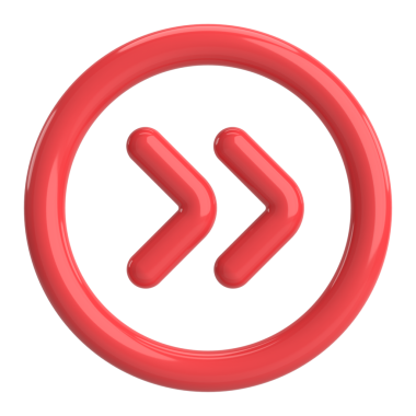 Sonraki düğme. Devam et düğmesi. 3B illüstrasyon.