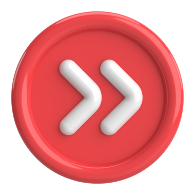 Sonraki düğme. Devam et düğmesi. 3B illüstrasyon.