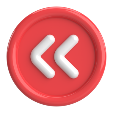 Önceki düğme. Arka düğme. 3B illüstrasyon.