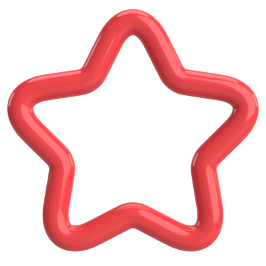 Üç boyutlu yıldız. Yıldız ikonu. 3B illüstrasyon.