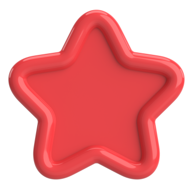 Üç boyutlu yıldız. Yıldız ikonu. 3B illüstrasyon.