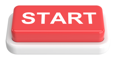 Başlat düğmesi. Üç boyutlu düğme. 3B illüstrasyon.