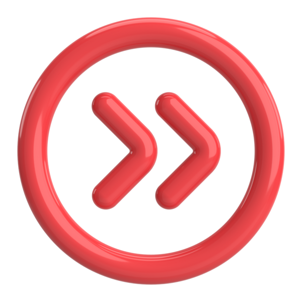 Sonraki düğme. Devam et düğmesi. 3B illüstrasyon.