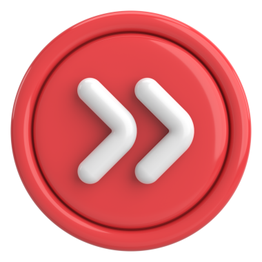 Sonraki düğme. Devam et düğmesi. 3B illüstrasyon.