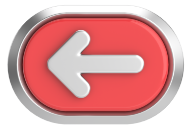 Önceki düğme. Arka düğme. 3B illüstrasyon.