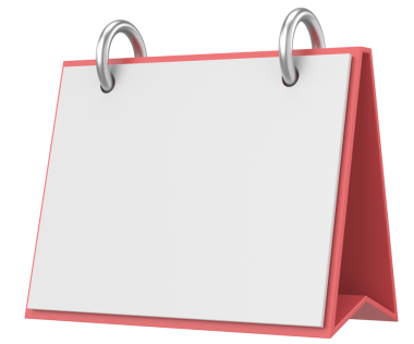 Boş takvim. Üç boyutlu takvim. 3B illüstrasyon.