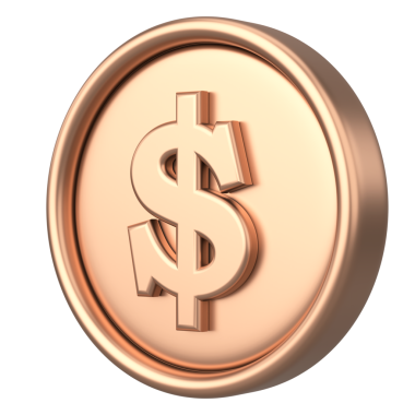 Dolar parası. Üç boyutlu para. 3B illüstrasyon.