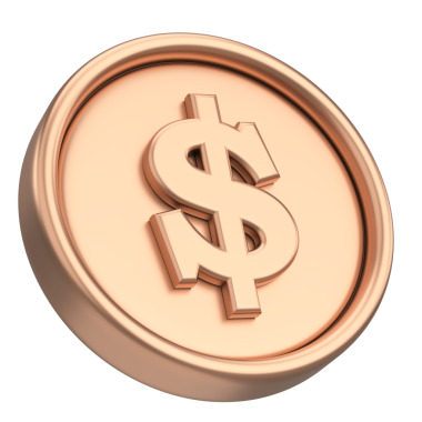 Dolar parası. Üç boyutlu para. 3B illüstrasyon.