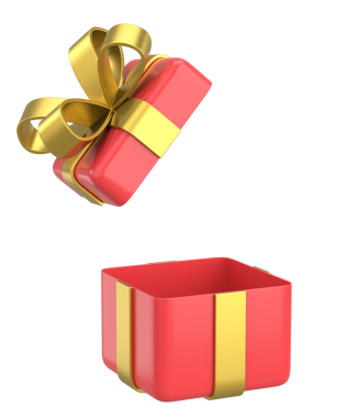 Hediye Kutusu açıldı. Üç boyutlu hediye kutusu. 3B illüstrasyon.