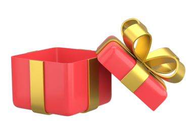 Hediye Kutusu açıldı. Üç boyutlu hediye kutusu. 3B illüstrasyon.