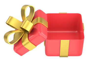 Hediye Kutusu açıldı. Üç boyutlu hediye kutusu. 3B illüstrasyon.