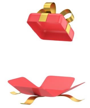 Hediye Kutusu açıldı. Üç boyutlu hediye kutusu. 3B illüstrasyon.