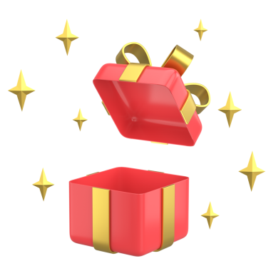 Hediye Kutusu açıldı. Üç boyutlu hediye kutusu. 3B illüstrasyon.