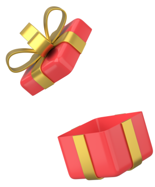 Hediye Kutusu açıldı. Üç boyutlu hediye kutusu. 3B illüstrasyon.