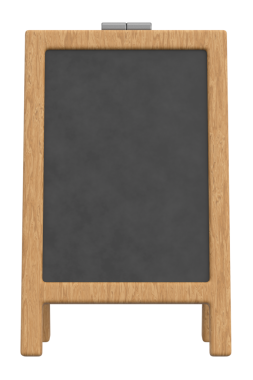 Bir Gıda Ekran Tahtasının 3B Görünümü.