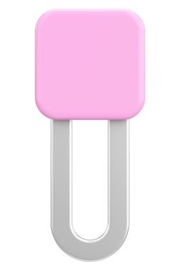 Kağıt Kıskacının 3B illüstrasyonu.