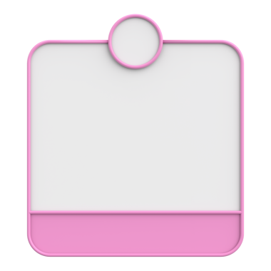 Diyalog kutusunun 3 boyutlu çizimi. Bildirim kutusu.