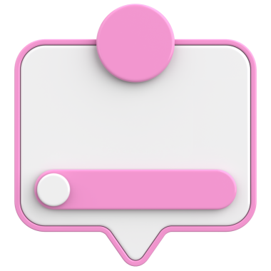 Diyalog kutusunun 3 boyutlu çizimi. Bildirim kutusu.