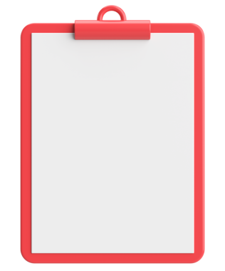 Not kağıdıyla birlikte pano. 3B illüstrasyon.