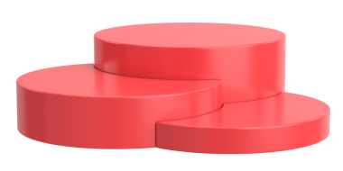 Ürün sergisi. Ürün podyumu. 3B illüstrasyon.