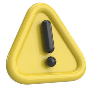 Uyarı işareti. Ünlem işareti. 3B illüstrasyon.