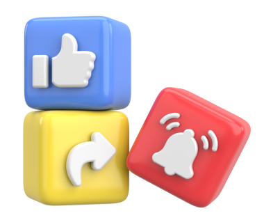 Ortak abonelik simgesi gibi. 3B illüstrasyon.