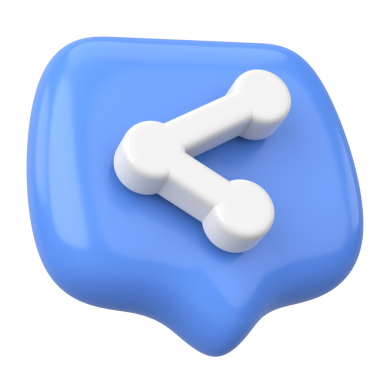 Simgeyi paylaş. Paylaş düğmesi. 3B illüstrasyon.