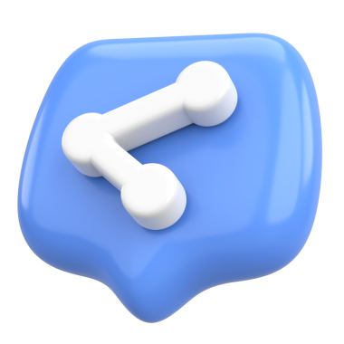 Simgeyi paylaş. Paylaş düğmesi. 3B illüstrasyon.