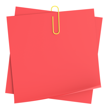 Üç boyutlu not defteri. Yapışkan bir not. 3B illüstrasyon.